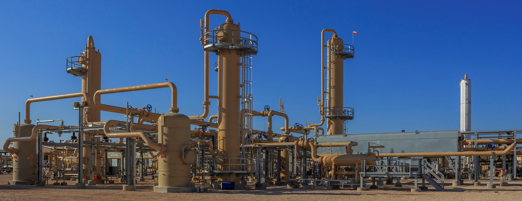 Gas Processing . Two (2) 400 GPM Amine Treaters, Two (2) 2.5 MMBtu_Hr. TEG Dehydrators, One (1) 5,000 BBL_D Condensate Stabiliz